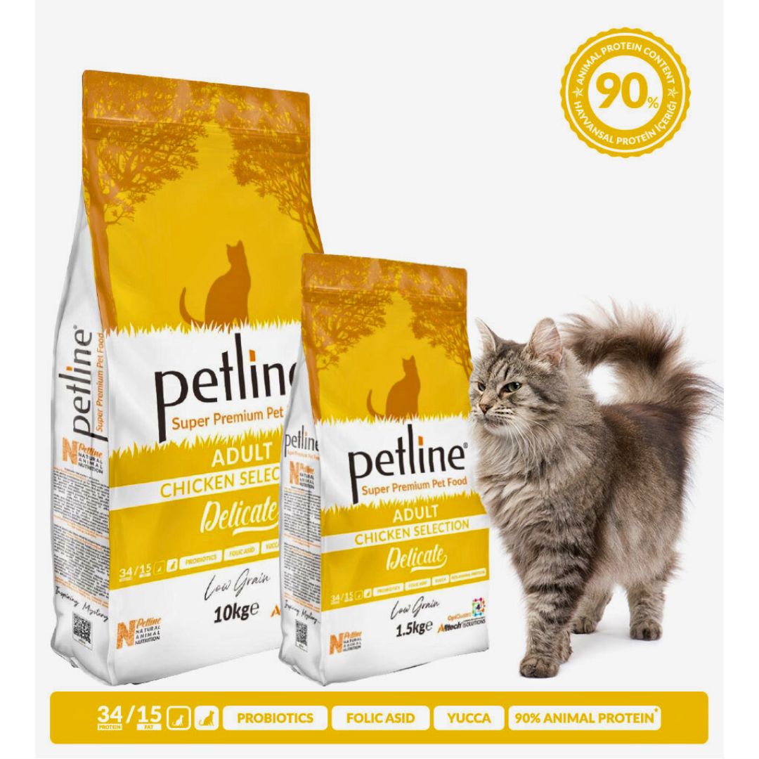 PETLINE SUPER PREMIUM ADULT CAT FOOD CHICKEN SELECTION