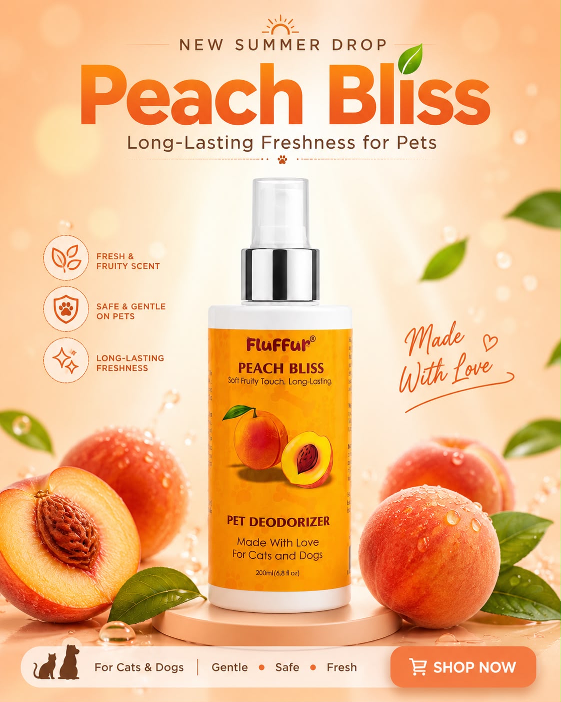 Fluffur Pet Deodorizing Spray – 200 ML