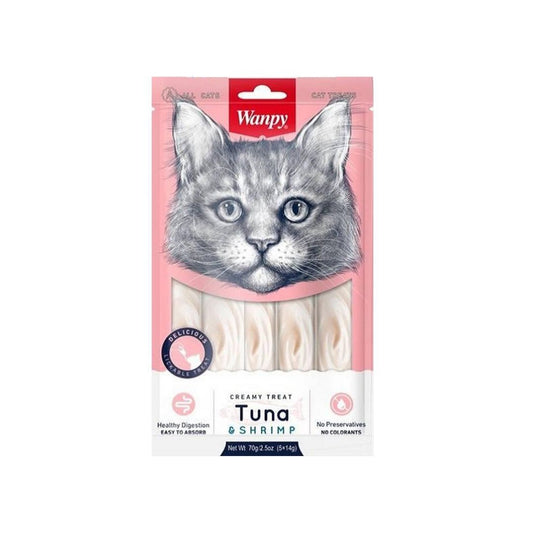 Wanpy Creamy Lickable Treats Tuna and Shrimp For Cat