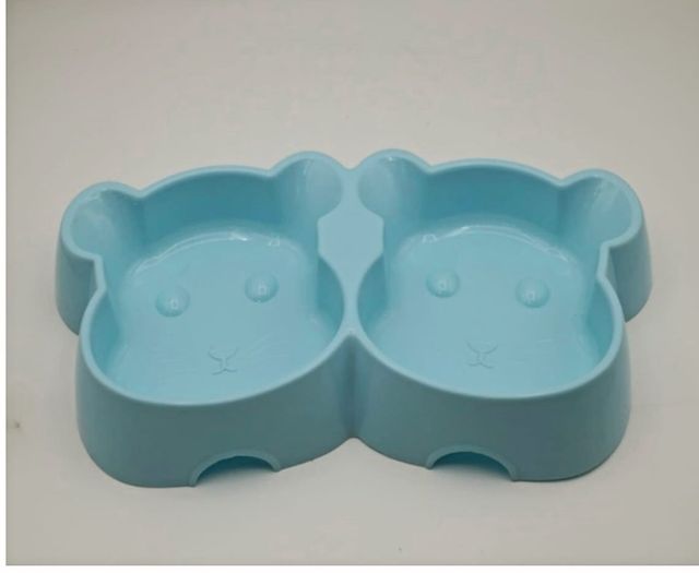 BEAR FACE DOUBLE CAT FOOD BOWL