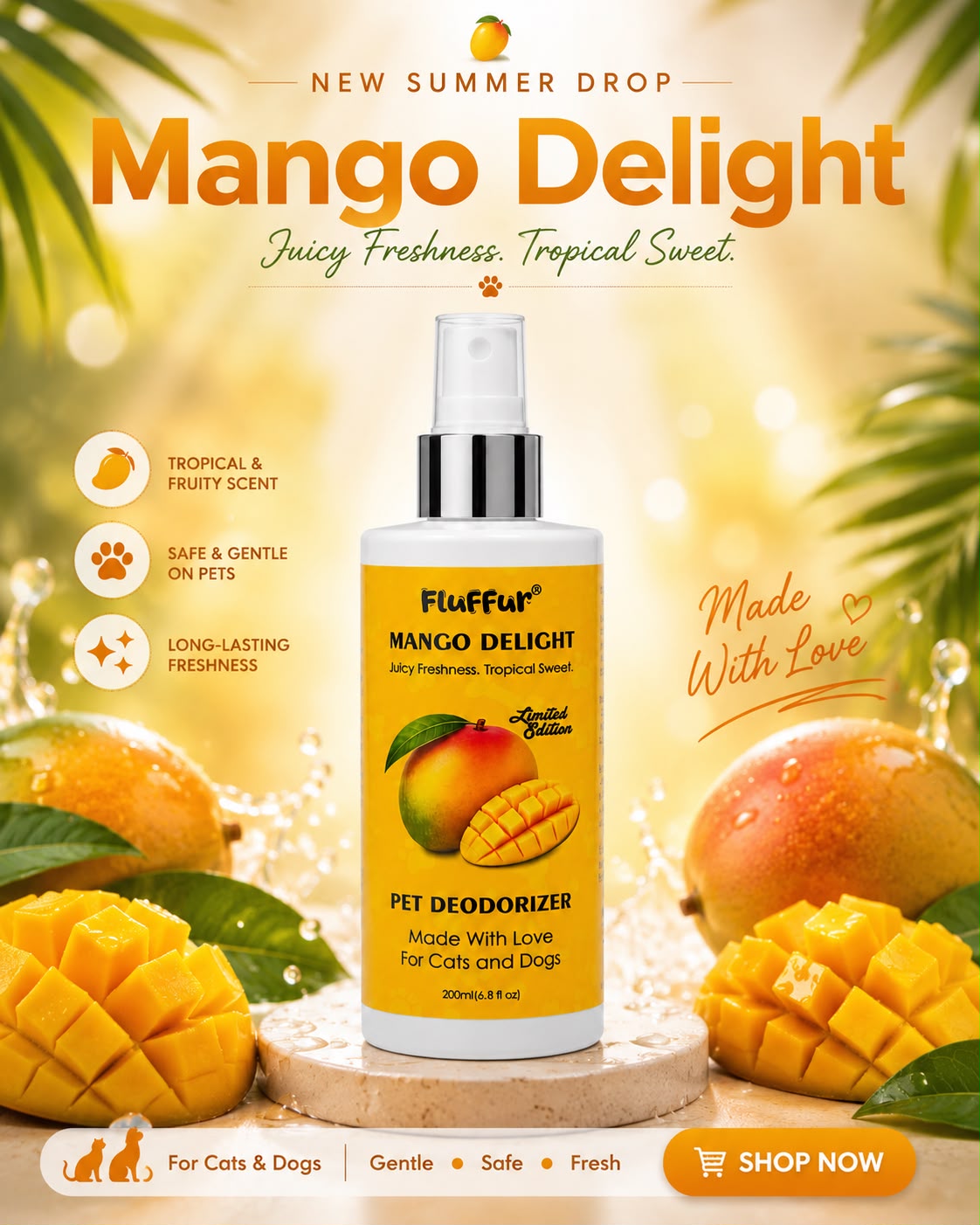 Fluffur Pet Deodorizing Spray – 200 ML
